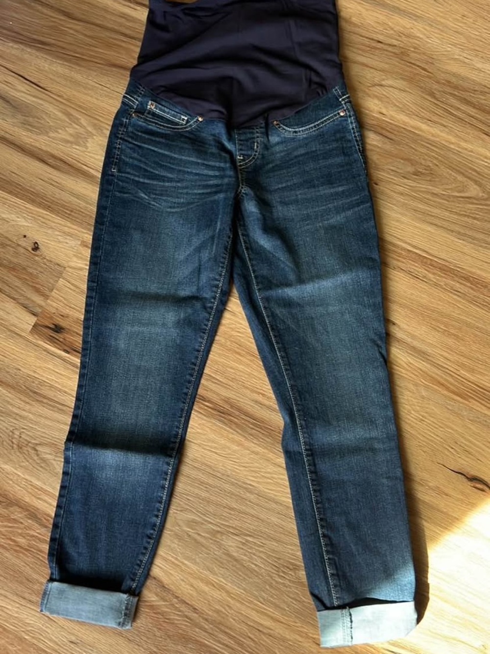 Signature by Levi Strauss Dark Blue Boyfriend Maternity Jeans